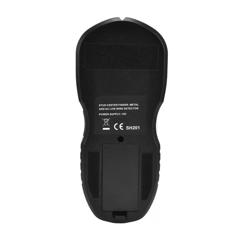 FTVOGUE 4 in 1 Wall Scanner with Auto Calibration LCD Display Stud Finder Sensor Technology back view showing power supply details.