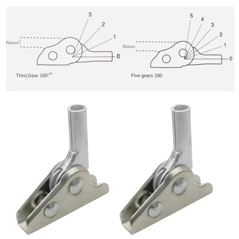 2 Pack Adjustable Folding Furniture Hinges For Outdoor Chairs And Sofas, Go-To 5-Position Ratchet Joint with diagram detail