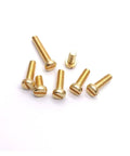 Premium Solid Brass Cheese Head Slotted Machine Screws DIN84 Metric Hardware M0.8 To M5 Sizes 20 Piece Pack, showcasing various sizes.
