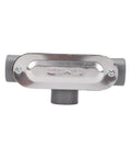 Rock Solid T Type Conduit Body Designed For A No Sweat Metal Tubing Pull Through Heavy Duty Die Cast Aluminum Threaded Junction Box top view.