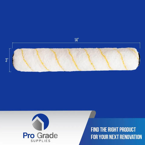 14-inch Microfiber Paint Roller Cover with 1/2 Inch Nap, smooth finish, no shed, for painting walls and ceilings, reusable