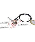3 Pack Piezo Guitar Pickup Transducers With 0.25 Inch Output Jack for Guitar and Violin showing dimensions of plug and sensor