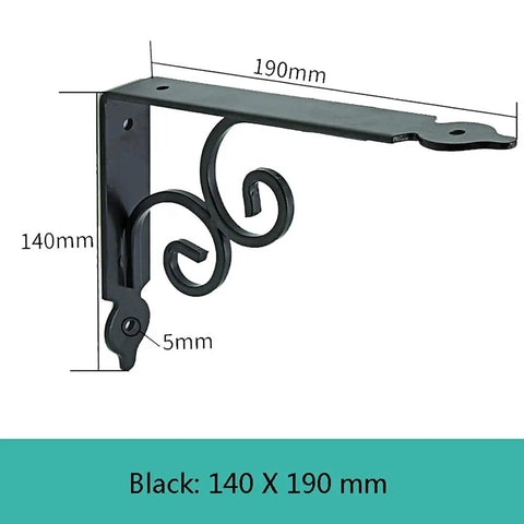 Sturdy Cast Iron Corner Shelf Brackets Featuring Triangular Wall Mount Support Ideal For Heavy Bookshelves Kitchen Racks And Outdoor Sheds This Versatile DIY Bracket Holds Up Like A Champ With Quick Hookup Design For Every Project, black, 140 x 190 mm.