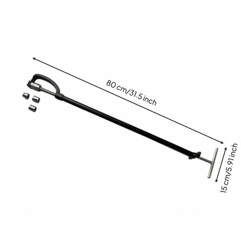 Heavy Duty T Handle Socket Wrench With Extended Long Shaft Crawls Into Sneaky AC Compressor Nuts And Hard To Reach HVAC Fasteners Pro Grade, 80 cm length.