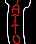 Red Tattoo With Arrow LED Neon Sign, 13 Inch Tall And 32 Inch Wide, Black Square Cut Acrylic Backing With Dimmer, Premium Indoor Sign