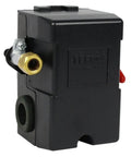 Heavy Duty Air Compressor Pressure Switch 95-125 PSI Single Port 26A Replacement With Pro Grade Quarter Inch Compression Unloader Valve