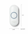 Wireless Doorbell Push Button With Halo Light Compatible With Series 3 Through 9 Wireless Doorbells; dimensions shown