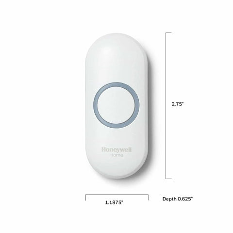 Wireless Doorbell Push Button With Halo Light Compatible With Series 3 Through 9 Wireless Doorbells; dimensions shown