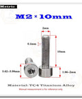 Premium M2 X 10mm Titanium Socket Cap Screws With Hex Allen Drive Built Tough For Model Airplanes And Custom Diy Projects Hella Durable Rust Proof Fastener Set Of 6 Pieces with measurements