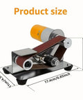 Mini Electric Belt Sander Boasts Seven Variable Speed Settings And Ergonomic Handles For Steady Precision Grinding Or Metal Polishing Hella Dependable Diy Power Tool Ships With Ten Graded Sanding Belts Ready For Fast Furniture Restorations And Quick Shop showing product dimensions 17.4cm x 9cm