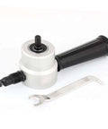 Double Head Nibbler Cutter Drill Attachment For Sheet Metal Work Beefy Workhorse Pro Grade with wrench, 7.4mm diameter, 27mm capacity.