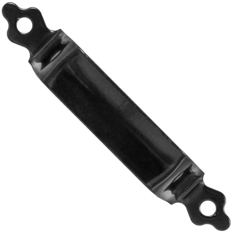 Black Decorative Six Inch Pressed Steel Gate Handle With Seven Sixteenth Inch Hex Head Mounting Screws For Wood Gates Easy To Install And Rust Resistant Gate Hardware
