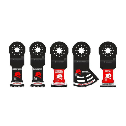 Oscillating Blade Set For Wood Metal Plastic And Drywall 5 Piece Multi Material Kit With Carbide And Bi Metal Teeth Universal Fit