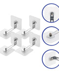 Four Pack Anti Tip Anchors For Furniture Stainless Steel And Acrylic, Adjustable Wall Mount Design, No Drill Required, Easy Install For Dressers Shelves TV Consoles Cabinets Keeping Kids Pets And Heavy Appliances Safe four-pack anchors