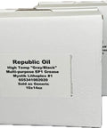 Front view of Premium High Temp Gray And Black Number One Lithium Complex Grease Pack Twenty 14 Ounce Tubes In Two Boxes.