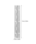 12Pcs Piano Hinges with Smooth Action for Cabinet Doors and Lids, steel construction, shown with dimensions 14cm by 2.5cm