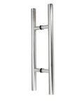 Heavy Duty 304 Stainless Steel Ladder Style Door Pull Handle 48 Inch Back To Back Push Pull Bar For Half Inch To Two Inch Thick Glass Wood Or Storefront Doors Requires Five Eighths Inch Hole No Fuss Install front view