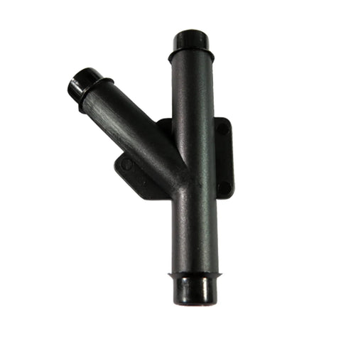 Woodzdon black plastic vacuum line Y/T connector with mounting tab for automotive use