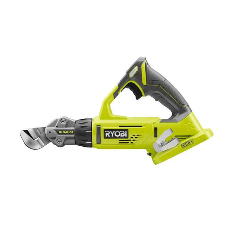 18V 18-Gauge Offset Shear Tool Only P591 with belt clip, hex key, ONE+ 18V battery compatible, designed for sheet metal cuts.