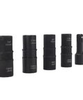 Five-piece Dual Head Lug Nut Socket Set in CrMo steel shown upright with engraved size markings.