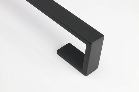 Square Base Stainless Steel Towel Rack For Bathroom, Built To Last Heavy Duty Wall Mounted Towel Bar In Matte Black, SUS304