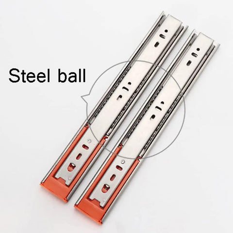 Soft Close Drawer Runners In Stainless Steel 3 Section Telescopic Drawer Slides With Ball Bearing Side Mount Guides 20 Inch Pack Of 2