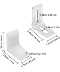 20 Pcs Metal And Plastic L Shaped Angle Brackets Set showing precise dimensions for DIY projects and furniture reinforcement.