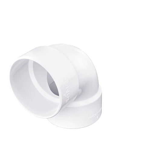 PVC 3-Inch 90-Degree Elbow Fitting Hub To Hub Solvent Weld Connector For Sewer And Drain Pipes White Plastic Drainage Elbow