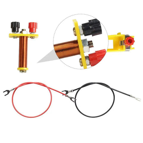 Two Pack Education Electromagnet And Electric Circuit Lab Kit showing copper coil and connecting wires for classroom experiments.