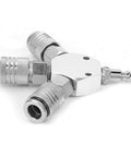 Three Way Air Hose Manifold Quick Coupler Connector Adapter Splitter For Pneumatic Tools One Quarter Inch Female NPT