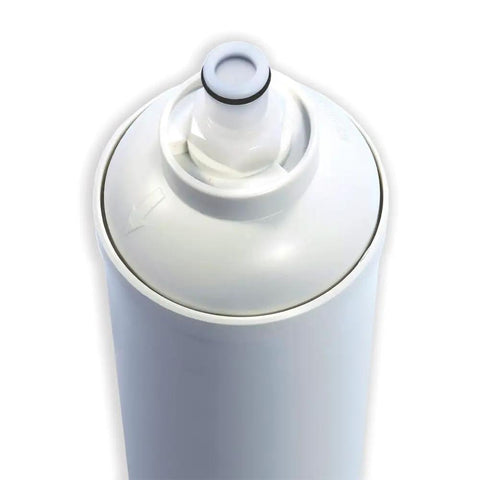 Top view of HL 170 QC Under Counter Potable Water Replacement Filter White Easy Install Long Lasting Filtration cartridge.