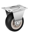 8 Piece One Point Five Inch Heavy Duty Furniture Caster Wheels With Smooth Rolling Pvc Rubber Tires And Secure Locking Brakes close-up of single caster wheel with rubber tire.