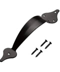 10 Inch Ornamental Gate Handle Built Tough Decorative Pull For Gates Barn Doors Fences Sheds Garages Closets Pantries Sliding Doors Indoor Outdoor Use Black Powder Coated Finish with screws