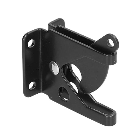 Solid As A Rock Iron Gate Latch With Self Locking Feature And Adjustable Cable Reliable Outdoor Fence Hardware Sporting smooth black latch design.