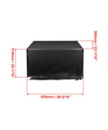 Waterproof Folding Wagon Cover For Outdoor Carts And Garden Utility Wagons Heavy Duty 600D Fabric Rain Shield, dimensions labeled.