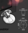 Magnetic Door Stop Set 304 Stainless Steel Brushed Silver No Drill Adhesive Mount With 3M Tape Wall Protector diagram