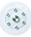 24 Inch Glass Lazy Susan Turntable With 6 Rotating Wheels, Tempered Glass Centerpiece For Dining Tables, Top View