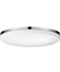 Ultra Slim 14 Inch LED Flush Mount Ceiling Light In Chrome With Frosted Shade, modern low profile design, 2200 lumens