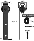 Sliding Barn Door Hardware Roller Set Black With J Shape Hangers Carbon Steel Powder Coated For Heavy Duty Use 265 Lb Capacity