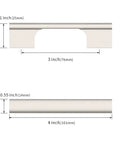 Dimensions of 10 Pack 4 Inch Dark Champagne Bronze Cabinet Handles Built To Last, Brushed Brass Drawer Pulls, showing size in inches and mm.