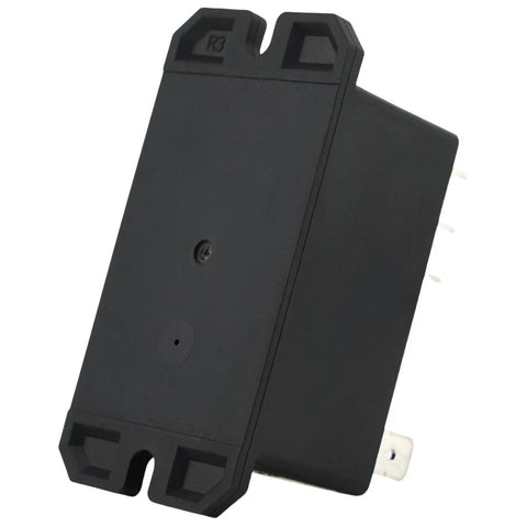 24VAC 30A General Purpose High Power Relay with DPST NC Contacts Two Form C for automotive and electrical systems, side angle view