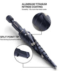 Quick-Release Step Bit Set For Impact Drills, Klein Tools QRST2S with aluminum titanium nitride coating and impact-ready hex shank