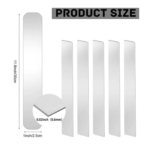 Stainless steel finishing strips, 12x1x0.02 inches, 5-pack shim stock for DIY kitchen stovetop gap filling