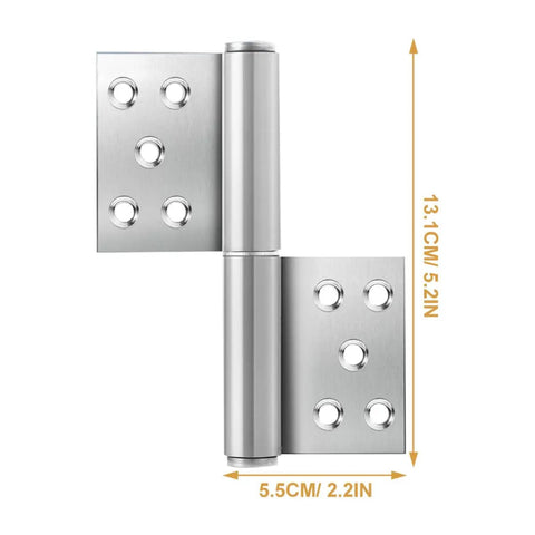 Beefy Flag Hinge 5 Inch Detachable Slip Joint Stainless Steel Heavy Duty Weld On Lift Hinges For Fire Doors And Bathroom Doors Set