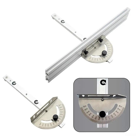 Pro-Grade Router Sled Accessory Kit with angle ruler and guide rail for ultra-precise miter angles and smooth cuts