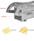 Amazon kitchen French fry cutter with stainless steel blades; manual vegetable slicer with 9mm and 12mm fry cuts