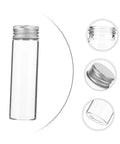 Clear Glass Vials With Aluminum Caps 10 Pack For Travel Storage Of Candies Nuts Beads And Jewelry Making Leak Resistant Bottles