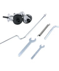 Pro Grade Heavy Duty Drill Plate Cutter Kit With Metal Nibbler Attachment And Adapter, tools and double headed cutter displayed