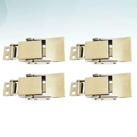 Stainless Steel Toggle Latch Hasp Lock 4 Piece Set for cabinets and doors, easy install spring clasp, random color.