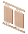 360 Degree Rotatable Door Pivot Hinges 100 x 16 x 11mm Stainless Steel For Home Cabinets And Toolboxes Beefy Heavy Duty With Smooth Full Range Movement And Easy Access installed in wooden frame.